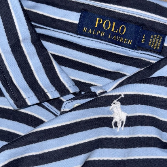 Polo Ralph Lauren Other - Polo Ralph Lauren Pima Soft Cotton Short Sleeve Polo Men's L Blue White Striped